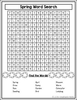 Spring Word Search by MsKuhnsClassroom | TPT