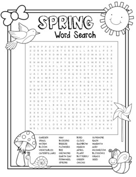 Spring Word Search by Art is Basic | TPT