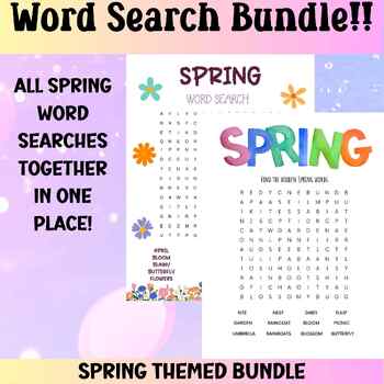 Preview of Full Spring Word Search Bundle!