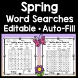 Spring Word Search -Editable Auto-Fill! {3 Different Sizes!}