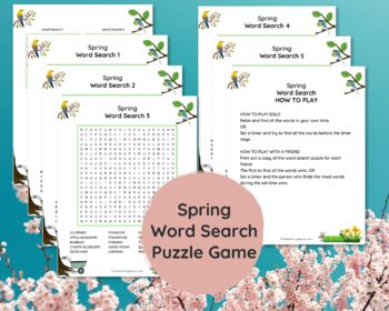 Preview of Spring Word Search Puzzle Game