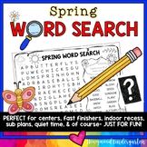 Spring Word Search Puzzle .  Literacy Centers , Sub Plans 