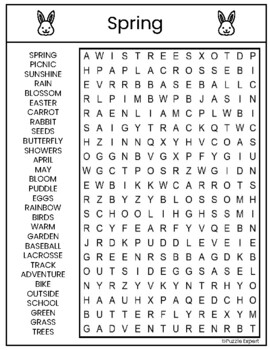 Spring Word Search Puzzle and Social Activity by Puzzle Expert | TPT