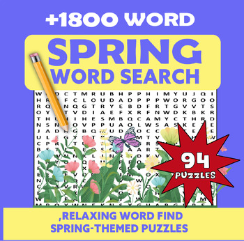 Preview of Spring Word Search Puzzles April, Logic Puzzle, Word Find Puzzles With Solutions