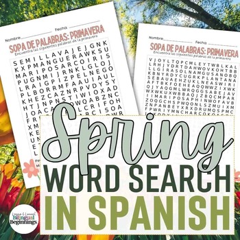Preview of Spring Word Search in Spanish