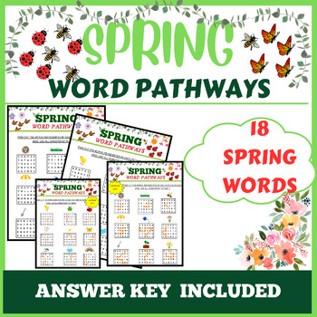 Preview of Spring Words Pathways Activity. Spring Vocabulary Games ; ELA