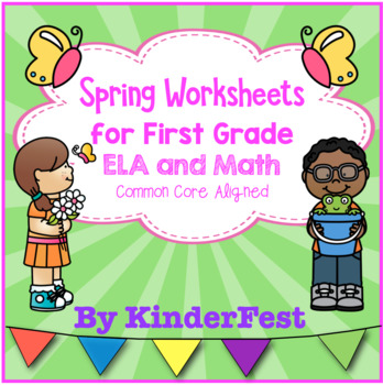 Preview of Spring Worksheets for First Grade - ELA and Math