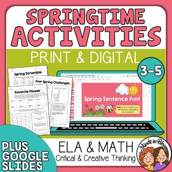 Preview of Spring Worksheets for Higher-Level Critical Thinking Skills