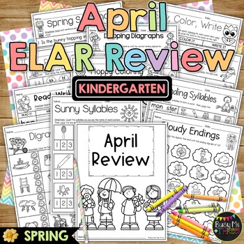 Preview of Spring Worksheets for Kindergarten ELAR REVIEW No Prep Early Finisher Activities