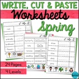 Spring Write Cut and Paste Worksheets | Special Education 