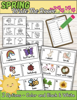 Preview of Spring Write The Room Literacy Center | Activity