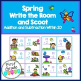 Spring Write the Room/Scoot/Math Center Addition and Subtr