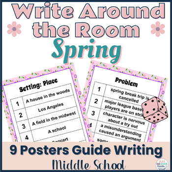 Preview of Spring Write the Room Writing Activity for Middle School