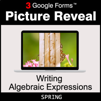 Preview of Spring: Writing Algebraic Expressions - Google Forms Math | Distance Learning