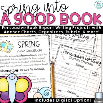 Preview of Spring Writing Prompt May Bulletin Board Ideas Persuasive Book Review Template