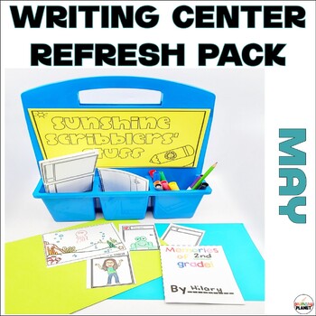 Preview of Spring Writing Center Activities - Post Card Trading Card Memory Book Templates