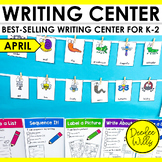April Writing Center with Themed Vocabulary Cards and Spri