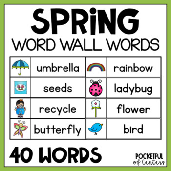 Preview of Spring Writing Center | Spring Word Wall Cards FREE
