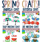 Spring Writing Craft Bundle -- Umbrella | Bee | Butterfly | Tulip