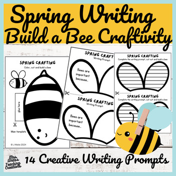 Preview of Spring Craftivity & Build a Bee Writing Template Worksheets