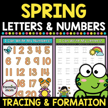 Preview of Spring Writing Numbers to 20 and Alphabet Letter Tracing Coloring Pages