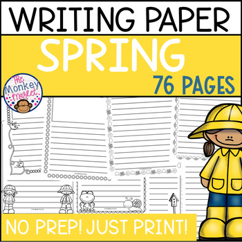 Primary Lined Writing Paper Printable-Spring Themed • Mrs E Virtually