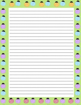 Spring - Writing Paper - With and Without Lines - Chevron, Polka-Dots ...