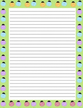 Preview of Spring - Writing Paper - With and Without Lines - Chevron, Polka-Dots, Flowers,