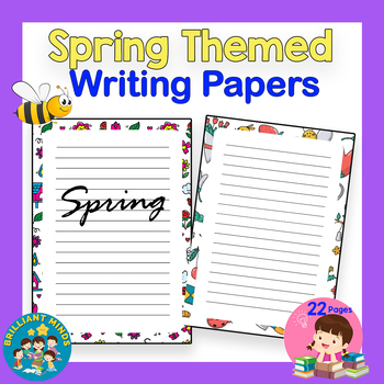 Spring Writing Paper with Lines for Primary and Elementary by Brillant ...