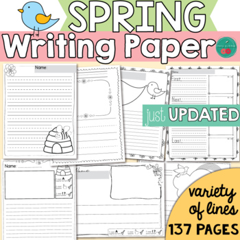 Preview of Spring Writing Paper with a variety of lines and designs
