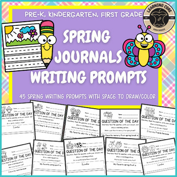 Preview of Spring Writing Prompt Journals April PreK Kindergarten First Grade TK UTK