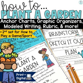 Preview of Spring Writing Prompts Activity Plant a Garden 3rd 4th Grade How To Templates