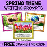 Spring Writing Prompt Task Cards + FREE Spanish