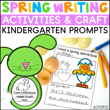 Preview of Spring Writing Prompts Kindergarten – Spring Craft & Writing Paper