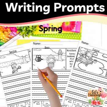 Spring Writing Prompts Bundle by Let's Flammingle | TPT