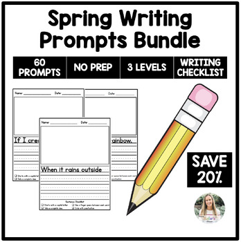 Spring Writing Prompts Bundle, Kindergarten & First Grade by Miss Kate ...
