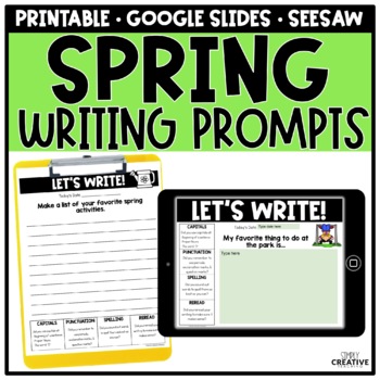 Spring Writing Prompts Digital for Distance Learning | TpT