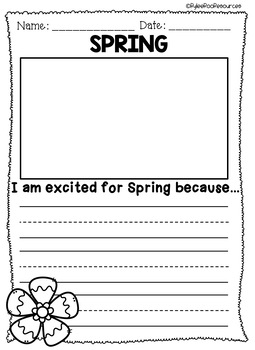 Spring Writing Prompts: FREEBIE Earth Day K-2nd by Rylee Roo Resources