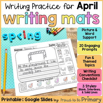 Preview of April Writing Prompts, Journal & Center Activities for Spring, Easter, Earth Day