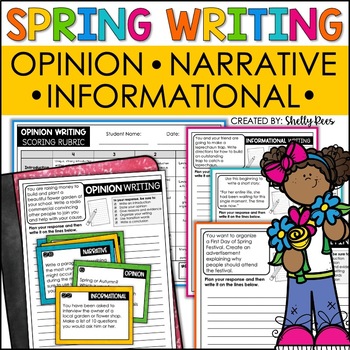 Preview of Spring Writing Prompts | Opinion Writing | Narrative & Informational Prompts