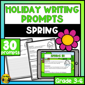 Spring Writing Prompts | Paper or Digital by Brain Ninjas | TpT