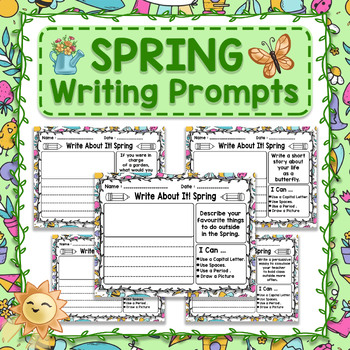 Spring Writing Prompts - Spring Writing Paper & Digital Spring Writing