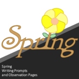 Spring Writing Prompts and Observation Pages, Nature, outdoors