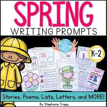 Preview of Spring Writing Prompts for Kindergarten, First Grade, and Second Grade