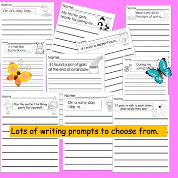 Spring Writing Prompts-kindergarten, 1st grade, 2nd grade by 123kteach