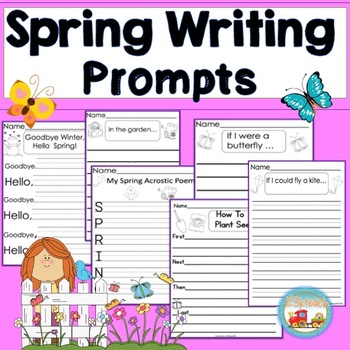 Preview of Spring Writing Prompts-kindergarten, 1st grade, 2nd grade