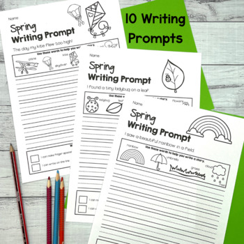 Spring Writing Prompts with Editable Checklist by Tech Teacher Pto3