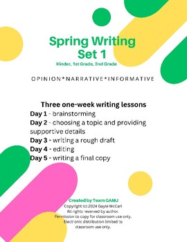 Preview of Spring Writing Set 1