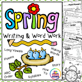 Spring Writing and Word Work Print and Go for Distance Learning
