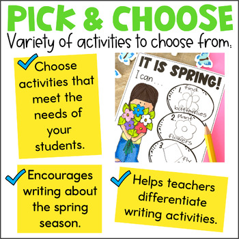 spring writing for kindergarten by first grade schoolhouse tpt